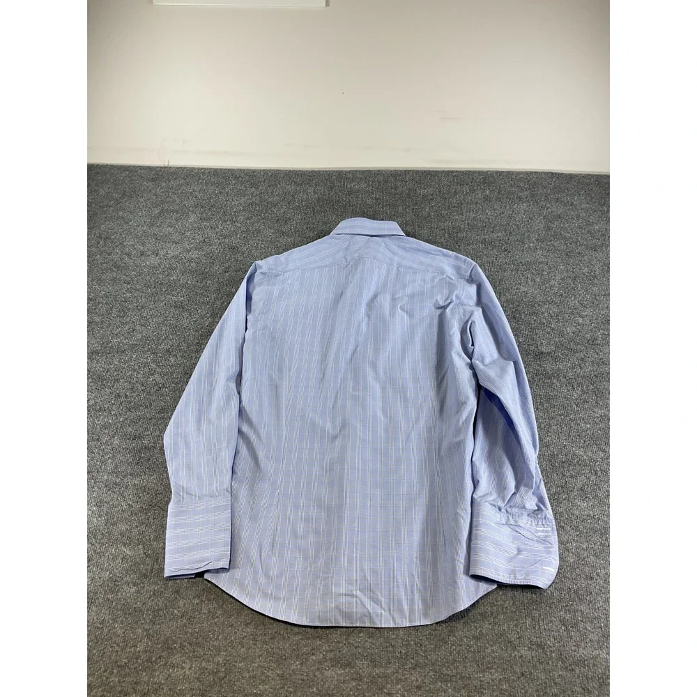 Charles Tyrwhitt Extra Slim Fit Dress Shirt 16/33 Blue Plaid Check Button Front